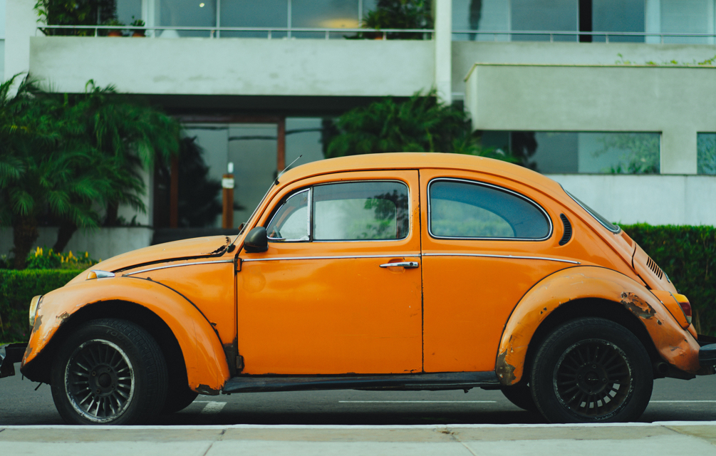 vintage orange car