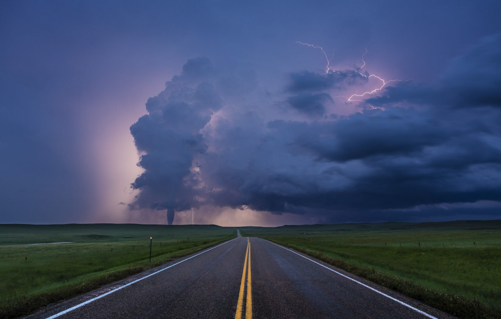 stormy road